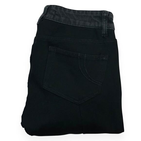 MAJE Denim Front Ponte Back Hybrid Pants Jeans Skinny Ripped Mid Rise Black 40 8 - Picture 9 of 10